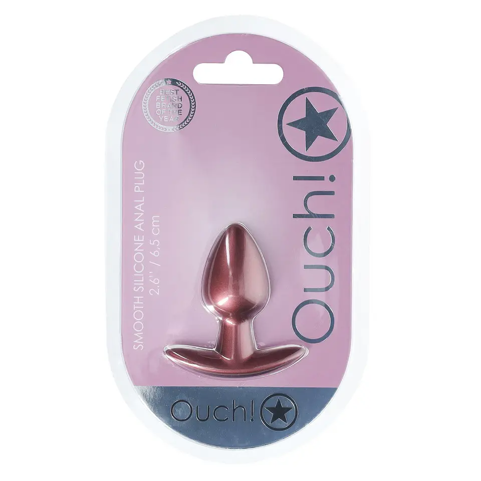 Plug Anal Smooth Silicone Small 2.6 /6,5 CM Rose Gold Ouch! 2