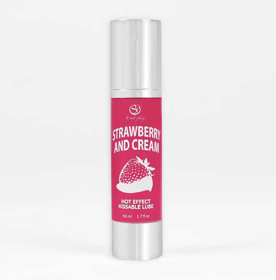 Lubrificante de Efeito Calor com Sabor a Morango com Natas 50 ML Secret Play 1