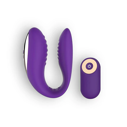 Vibrador Recarregável com Comando para Casal Roxo Toyz4lovers