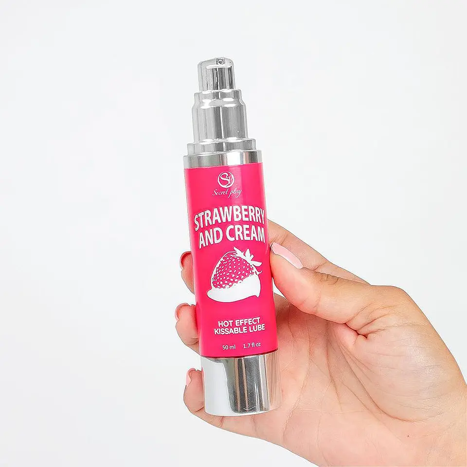 Lubrificante de Efeito Calor com Sabor a Morango com Natas 50 ML Secret Play 5