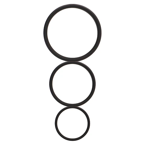 Conjunto de Anéis para o Pénis Flat Cock Rings Set Pretos Shots Toys