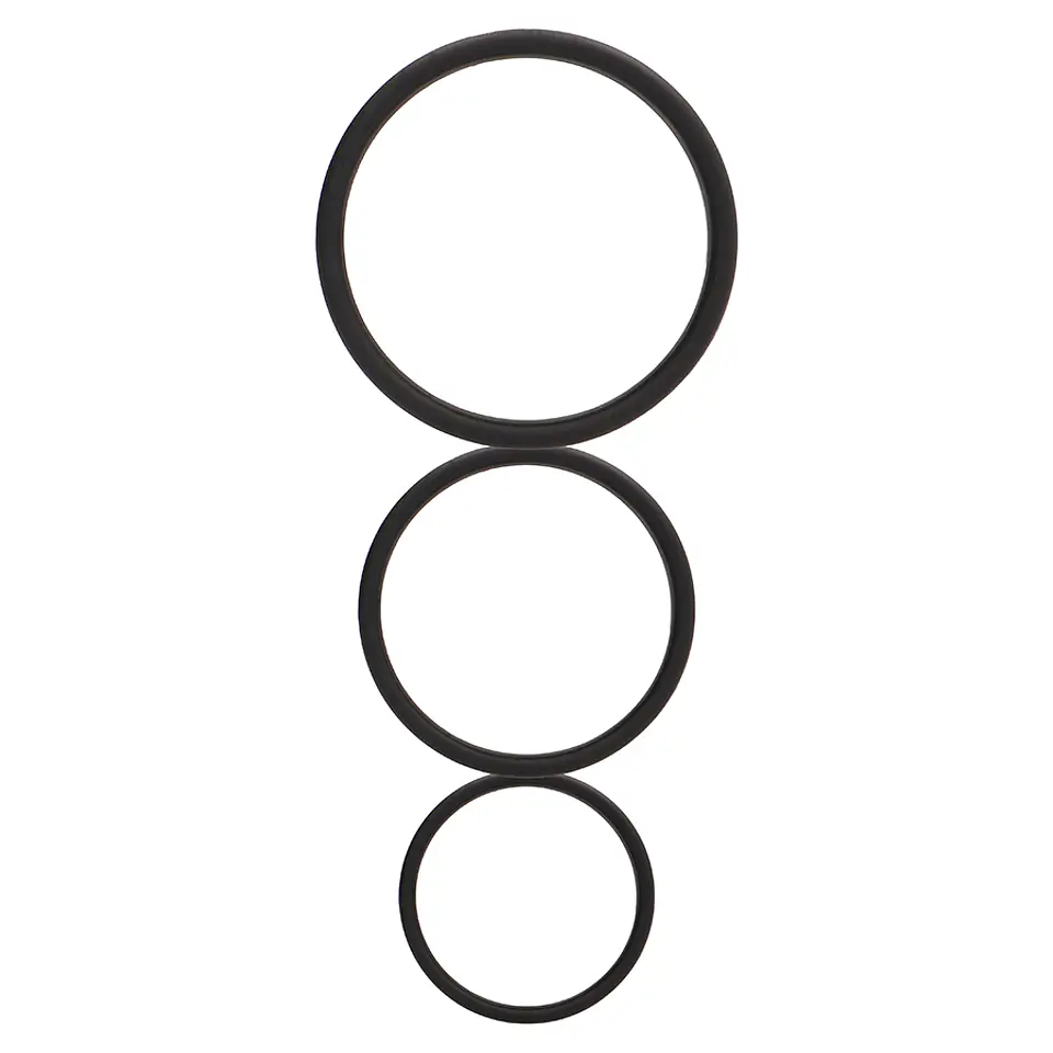 Conjunto de Anéis para o Pénis Flat Cock Rings Set Pretos Shots Toys 1
