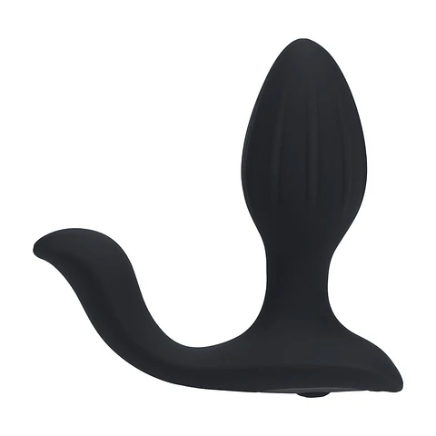 Plug Anal Vibratório em Silicone com Rotação e Estimulador de Testículos Preto Levelz