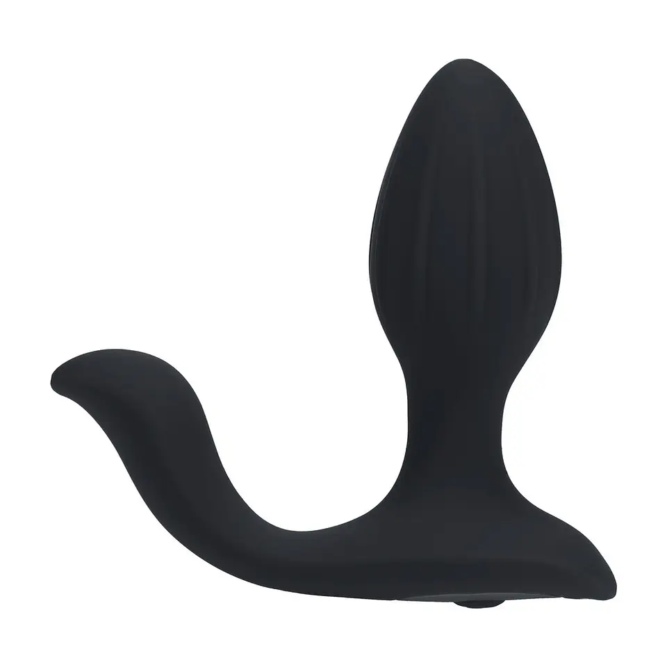 Plug Anal Vibratório em Silicone com Rotação e Estimulador de Testículos Preto Levelz 1