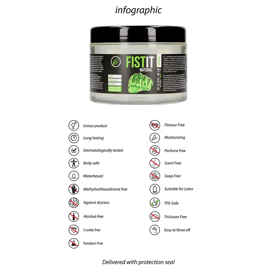 Lubrificante Natural à Base de Água 17 Fl Oz 500 ML Fist It 5