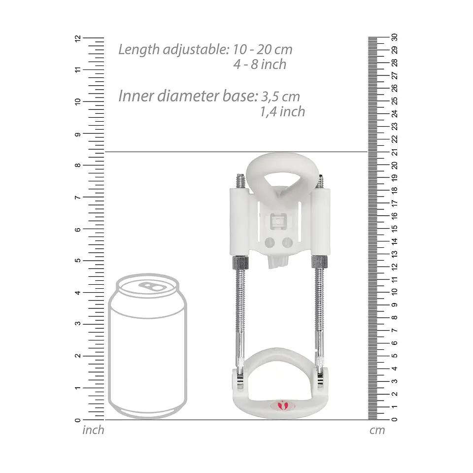Extensor de Pénis por Tração Penis Extender Pumped Branco Shots Toys 4