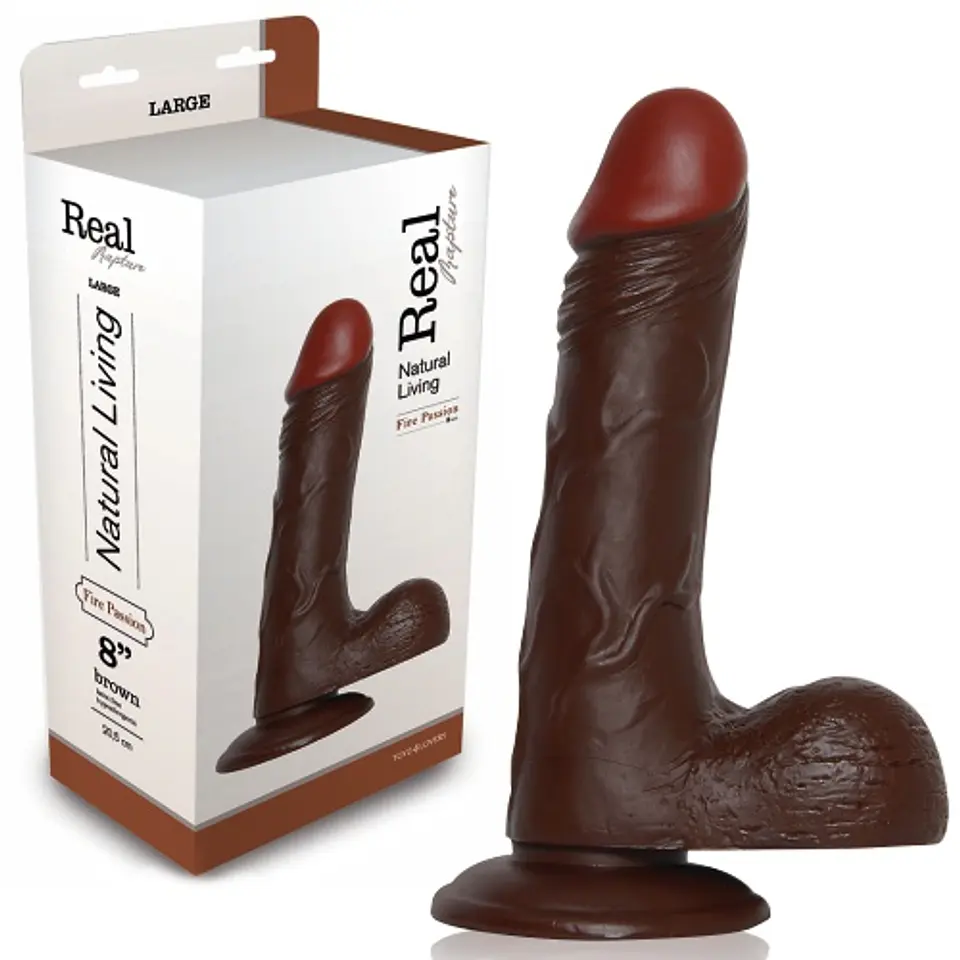 Dildo Realístico Real Rapture Fire Passion 8'' Negro Toyz4lovers 2