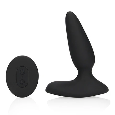 Plug Anal com Vibração e Comando Smooth Vibrating Licorice Black Loveline