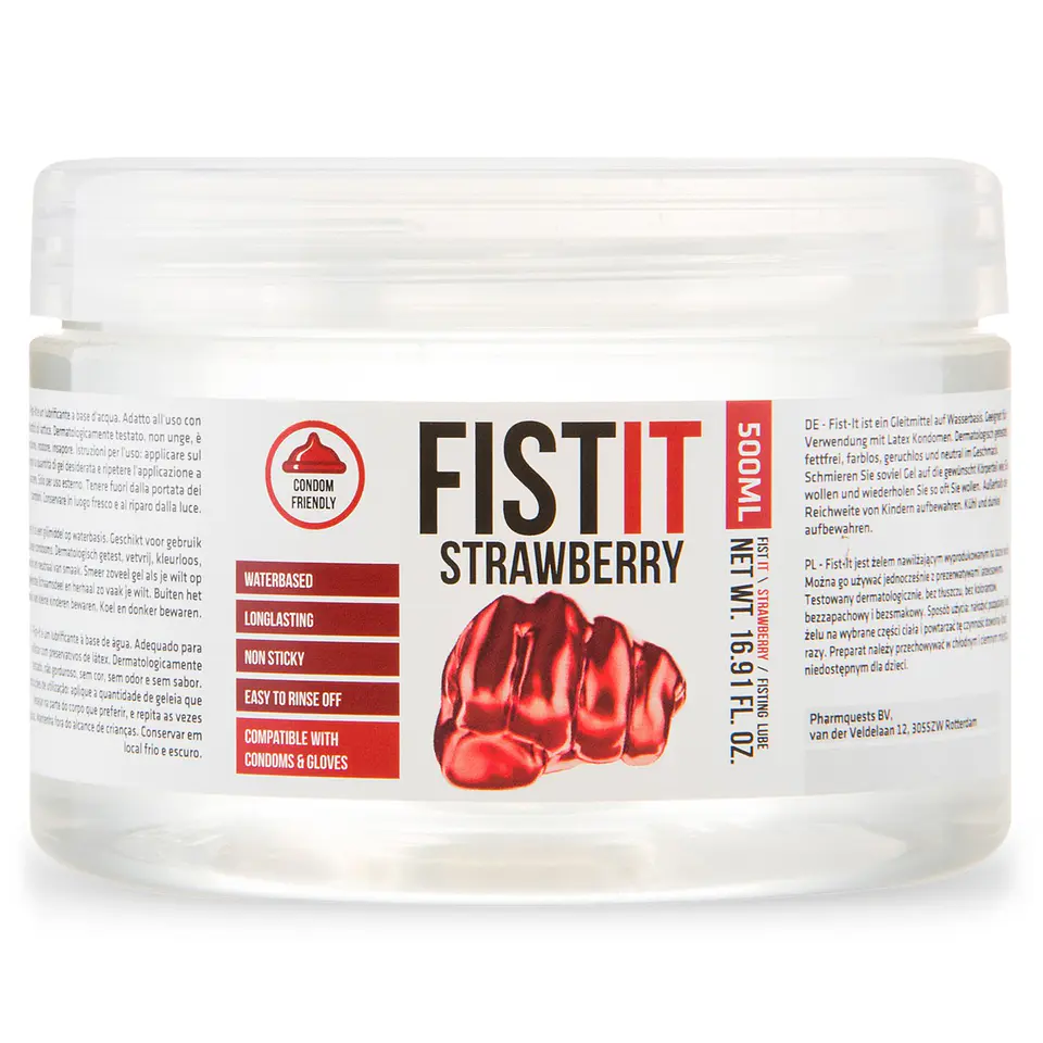 Lubrificante para Fisting Fist It Morango 500ml Pharmquests 1