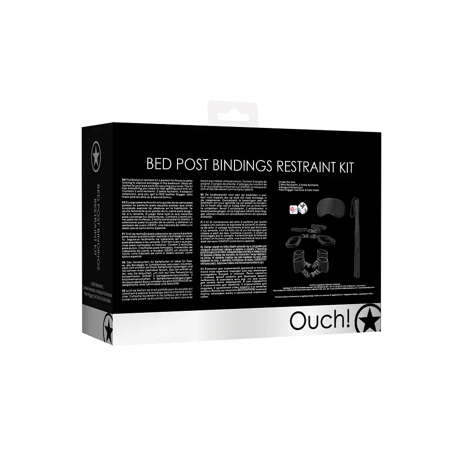 Kit de Restrição Bed Post Bindings Restraint Kit Ouch! Preto 4