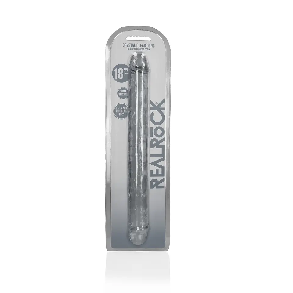 Dildo Duplo Crystal Clear 18 /45 CM Transparente Realrock 2