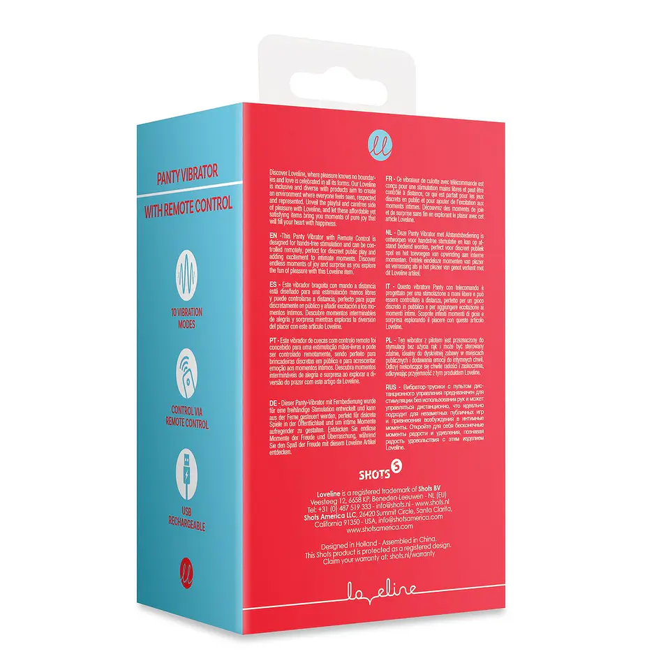 Vibrador de Cueca com Controlo Remoto Brighto Red Loveline 3