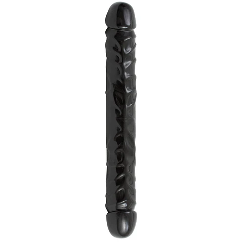 Dildo Duplo Jr. Veined Double Header 12'' Preto Doc Johnson