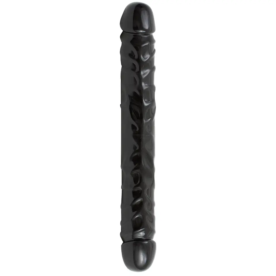 Dildo Duplo Jr. Veined Double Header 12'' Preto Doc Johnson 1