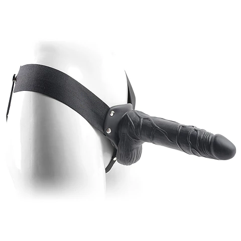 Strap-On Oco com Testículos Real Rapture Air Feeling 8' Preto Toyz4lovers