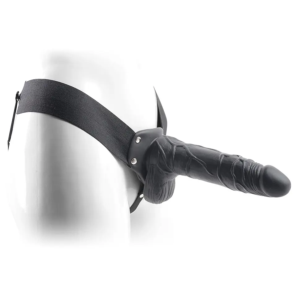 Strap-On Oco com Testículos Real Rapture Air Feeling 8' Preto Toyz4lovers 1