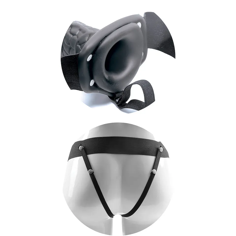 Strap-On Oco com Testículos Real Rapture Air Feeling 8' Preto Toyz4lovers 3