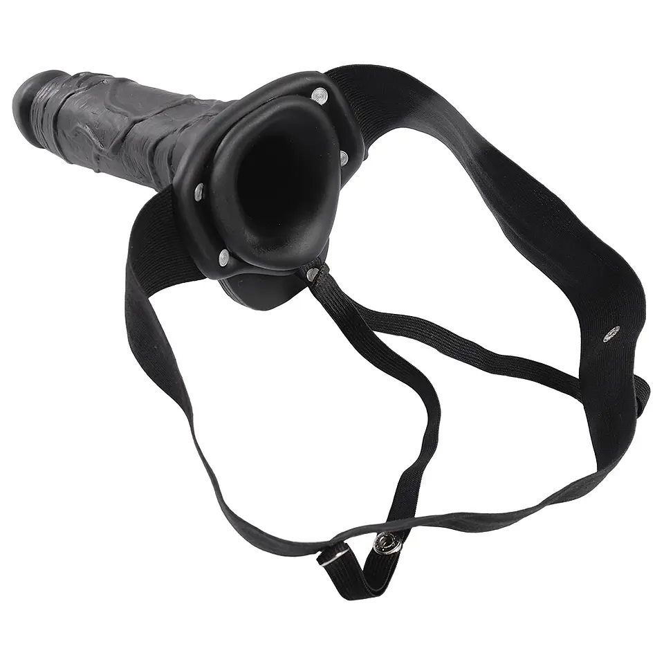 Strap-On Oco com Testículos Real Rapture Air Feeling 8' Preto Toyz4lovers 4