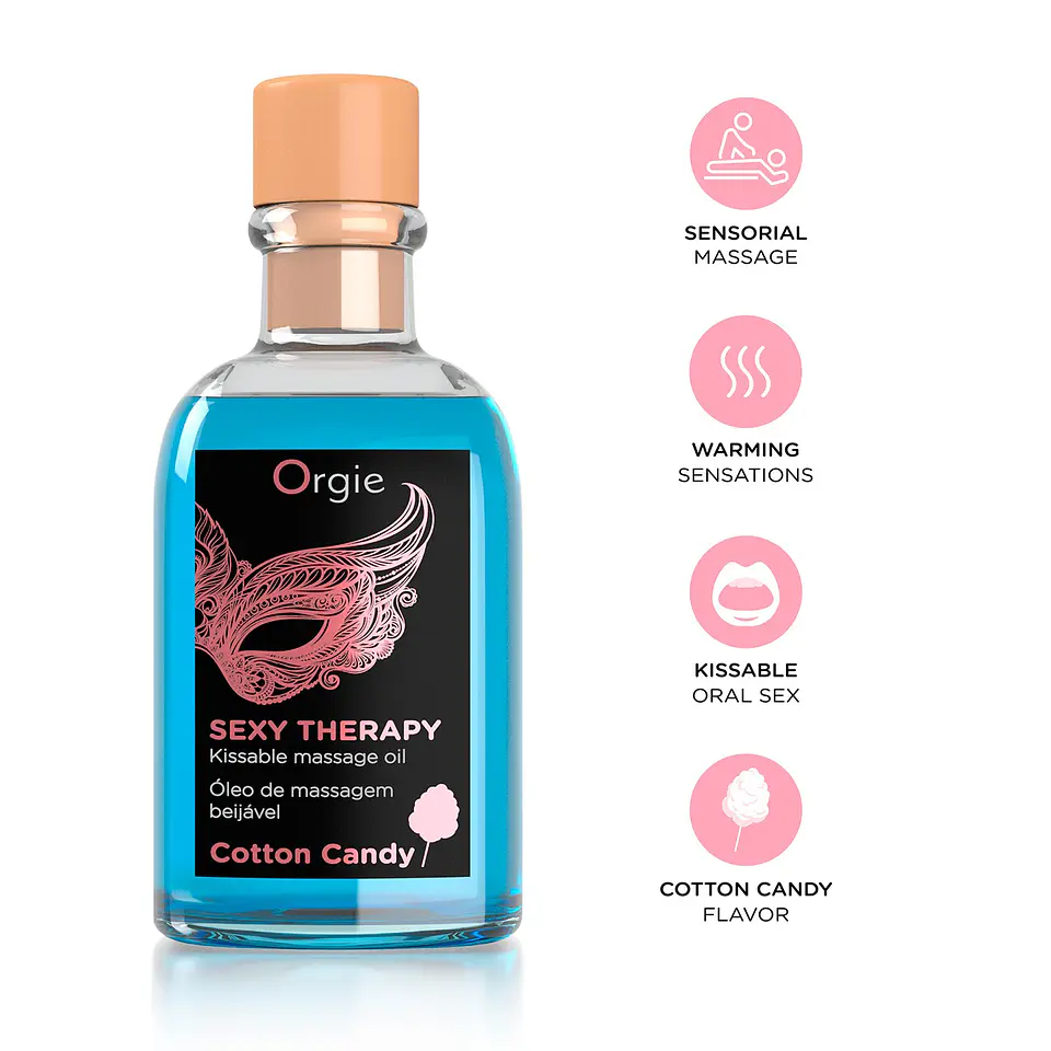 Kit de Massagem Lips Sexy Therapy Algodão Doce 100ml Orgie 1