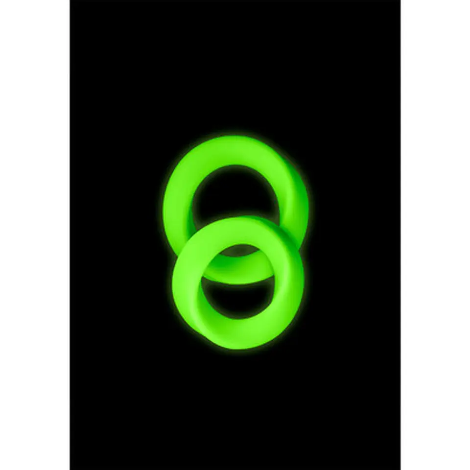 Conjunto de 2 Anéis para o Pénis Glow In the Dark Ouch! 1