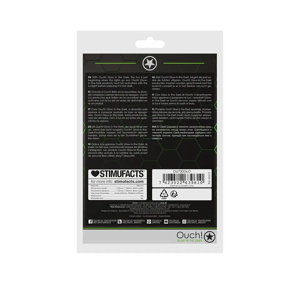 Conjunto de 2 Anéis para o Pénis Glow In the Dark Ouch! 3