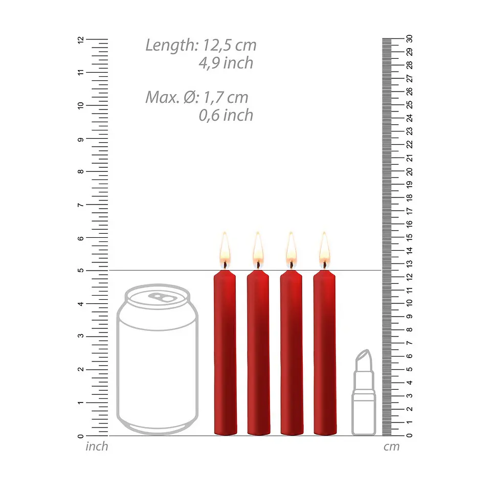 Conjunto de 4 Velas Vermelhas Teasing Wax Candles Ouch! 5