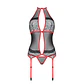 Corpete e Tanga Satara Vermelho Erotic Line Passion - Thumbnail 3