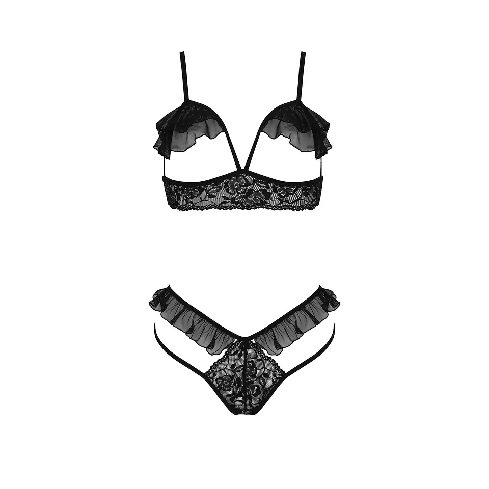 Conjunto de 2 Peças Dolly Preto Erotic Line Tamanho Queen Passion 3