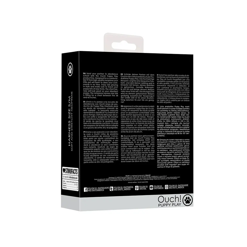 Arnês em Neoprene S/M Preto Ouch! 3