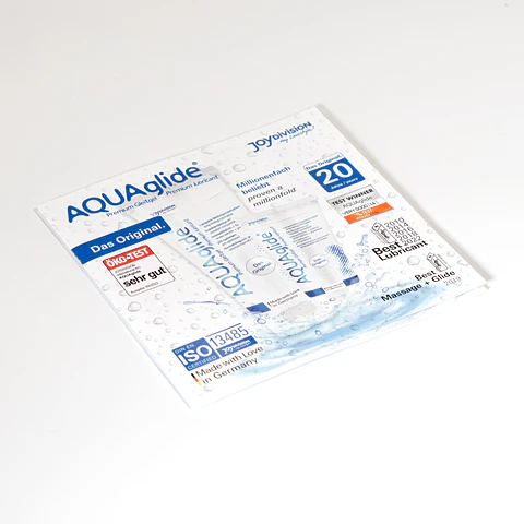 Folheto Informativo com Saqueta de Lubrificante Aquaglide Neutro 3 ML
