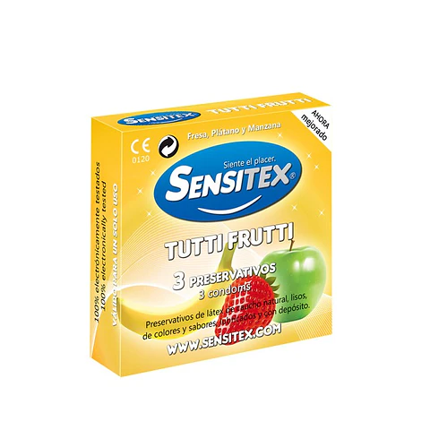 Preservativos Vegan Tuttifrutti 3 Unidades Sensitex