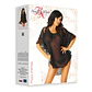 Camisa de Noite e Tanga Poppy Preto Beauty Night Fashion - Thumbnail 6