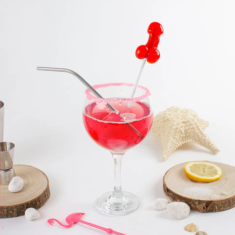 Chupa Chupa Forma de Pénis com Sabor a Daiquiri com Álcool Secret Play 2