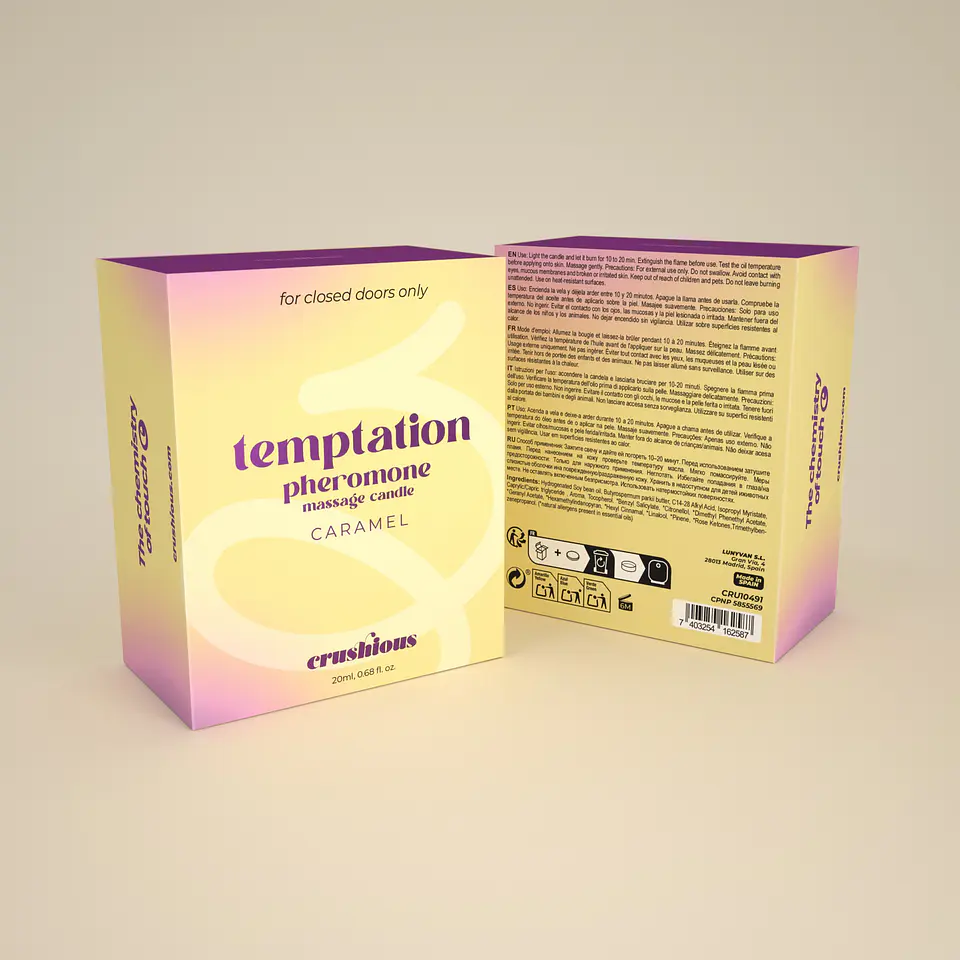 Vela de Massagem Temptation com Feromonas e Aroma de Caramelo 20ml Crushious 3
