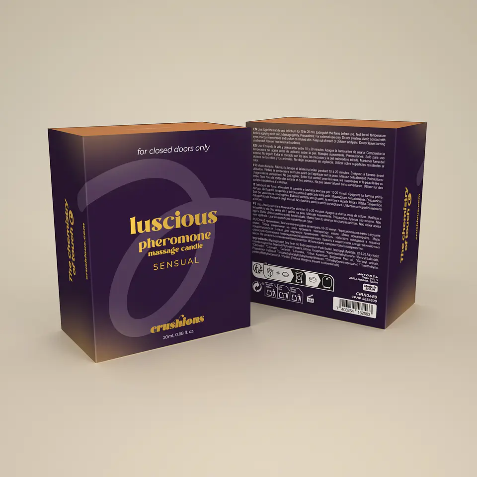 Vela de Massagem Luscious com Feromonas e Aroma Sensual 20ml Crushious 5