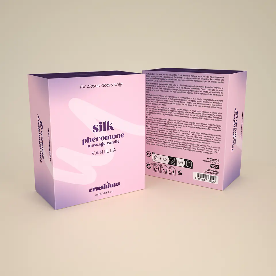 Vela de Massagem Silk com Feromonas e Aroma a Baunilha 20ml Crushious 5