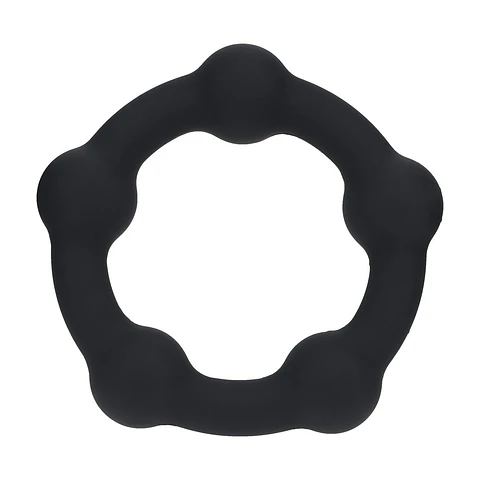 Anel para o Pénis com Pérolas M 35mm Preto Levelz