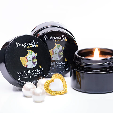 Vela com Feromonas Aroma Maracujá 20ml Tentación Play Sex
