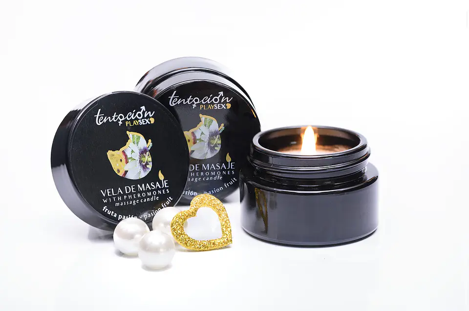 Vela com Feromonas Aroma Maracujá 20ml Tentación Play Sex 2