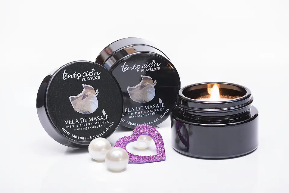 Vela com Feromonas Aroma Entre Lençóis 20ml Tentación Play Sex 2