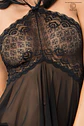 Camisa de Noite e Tanga Preta Chilirose (CR-3884) - Thumbnail 4