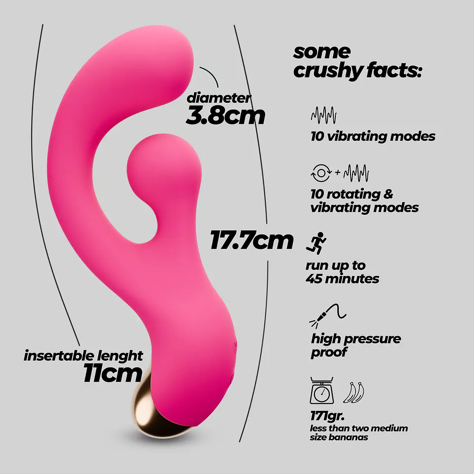Pleaser Vibrador com Estimulação Rotativa Crushious 6
