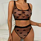 Conjunto de 2 Peças Sheer Lace Heart Preto de Namour - Thumbnail 1