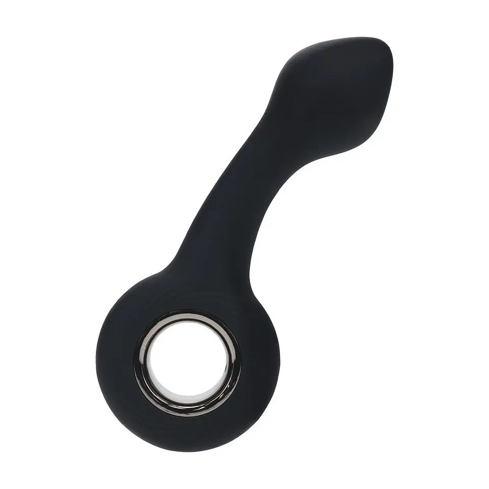 Estimulador de Próstata em Silicone Vibratório com Bolbo e Alça Preto Levelz 1
