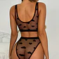 Conjunto de 2 Peças Sheer Lace Heart Preto de Namour - Thumbnail 3