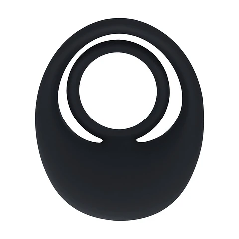 Anel para o Pénis e Testículos em Silicone Líquido com Vibração Preto Levelz