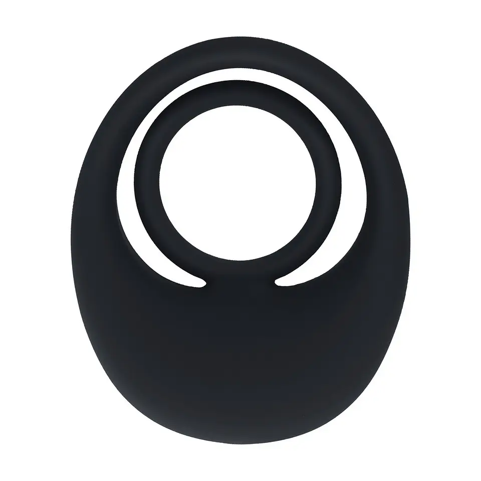 Anel para o Pénis e Testículos em Silicone Líquido com Vibração Preto Levelz 1