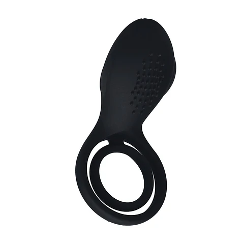 Anel para o Pénis e Testículos com Vibração e Estimulador com Asas Preto Levelz
