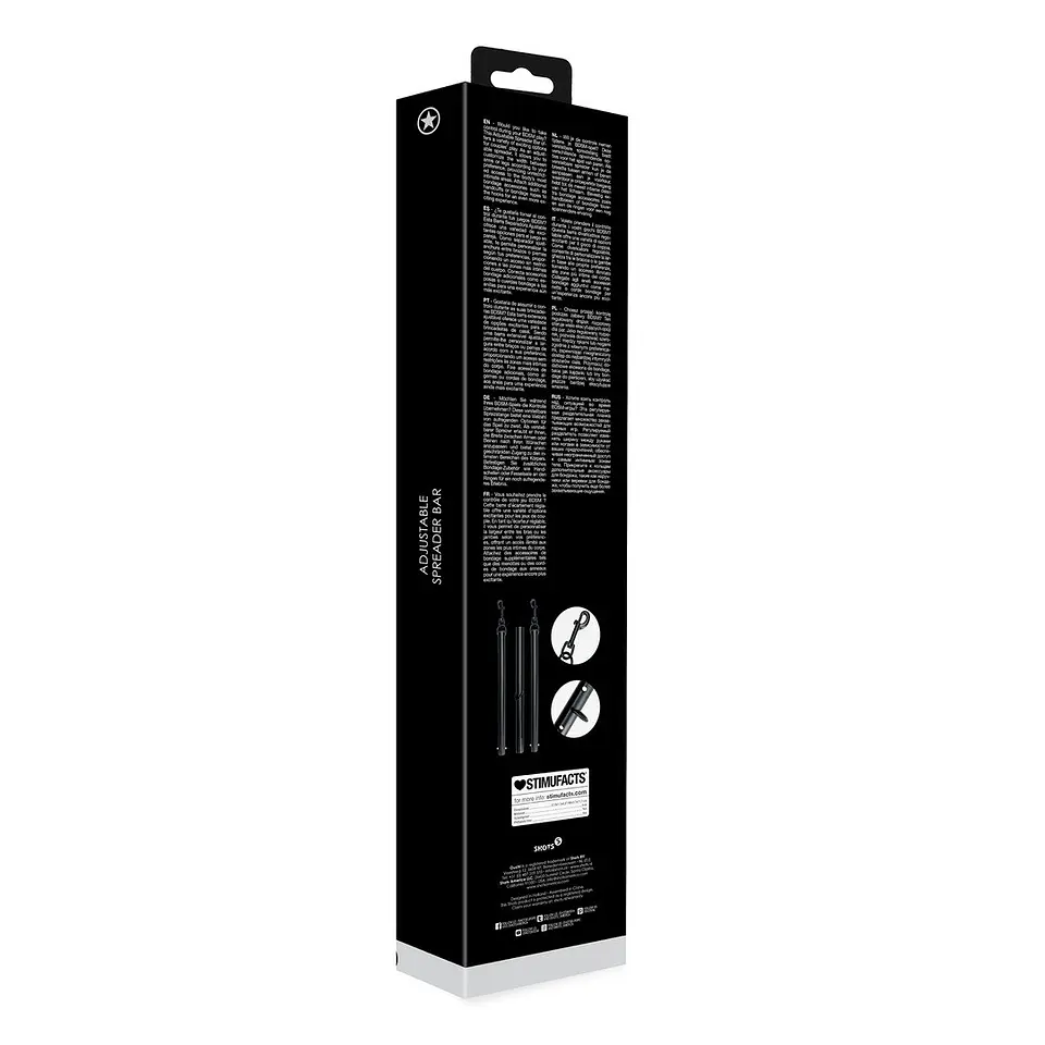 Barra Afastadora Adjustable Spreader Bar Preto Ouch! 3
