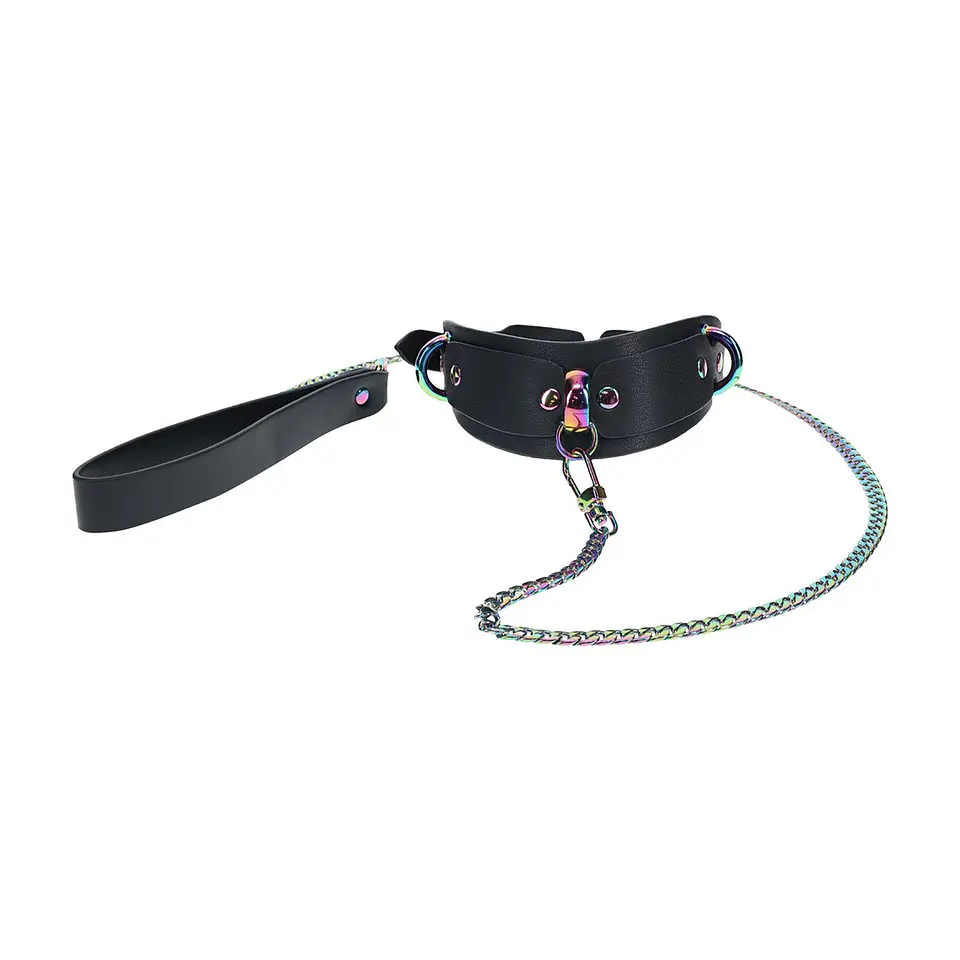 Coleira com Trela Venice Collection Preta Ouch! 1